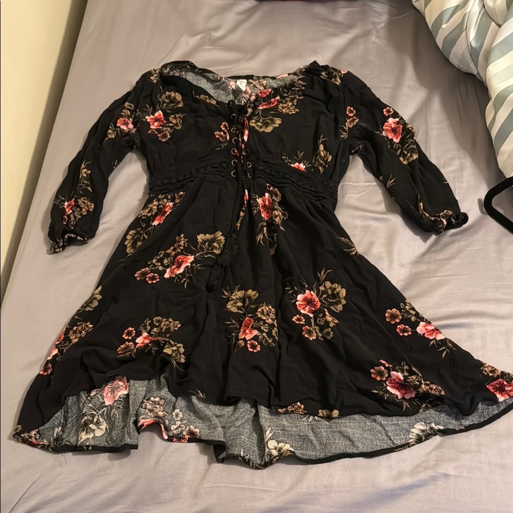 American Rag Black Floral Kids Dress